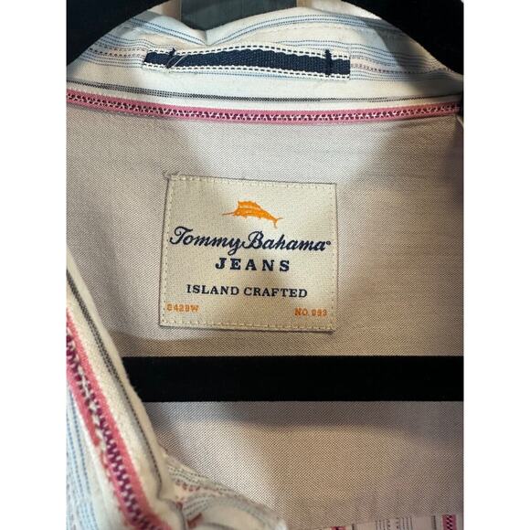 Tommy Bahama Men's XL Bold Striped Long Sleeve Shirt Button Cotton Island B21 - Picture 3 of 7